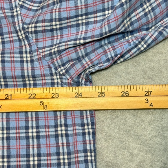 Vineyard Vines Mens Blue & Red Plaid Whale Shirt Button-Down 100% Cotton Size L - Picture 5 of 8